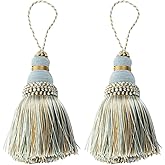Fenghuangwu Colorful Tassel Key Tassel DIY Accessories for Curtain and Home Decoration-Mix blue-2PCS