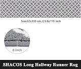 SHACOS Extra Long Hallway Runner Rug 60x300 cm Non Slip Grey view 7