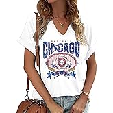 Baseball Shirts for Women Game Day Fan Shirt Baseball Mom Tshirt Casual Gifts Short Sleeve Tops
