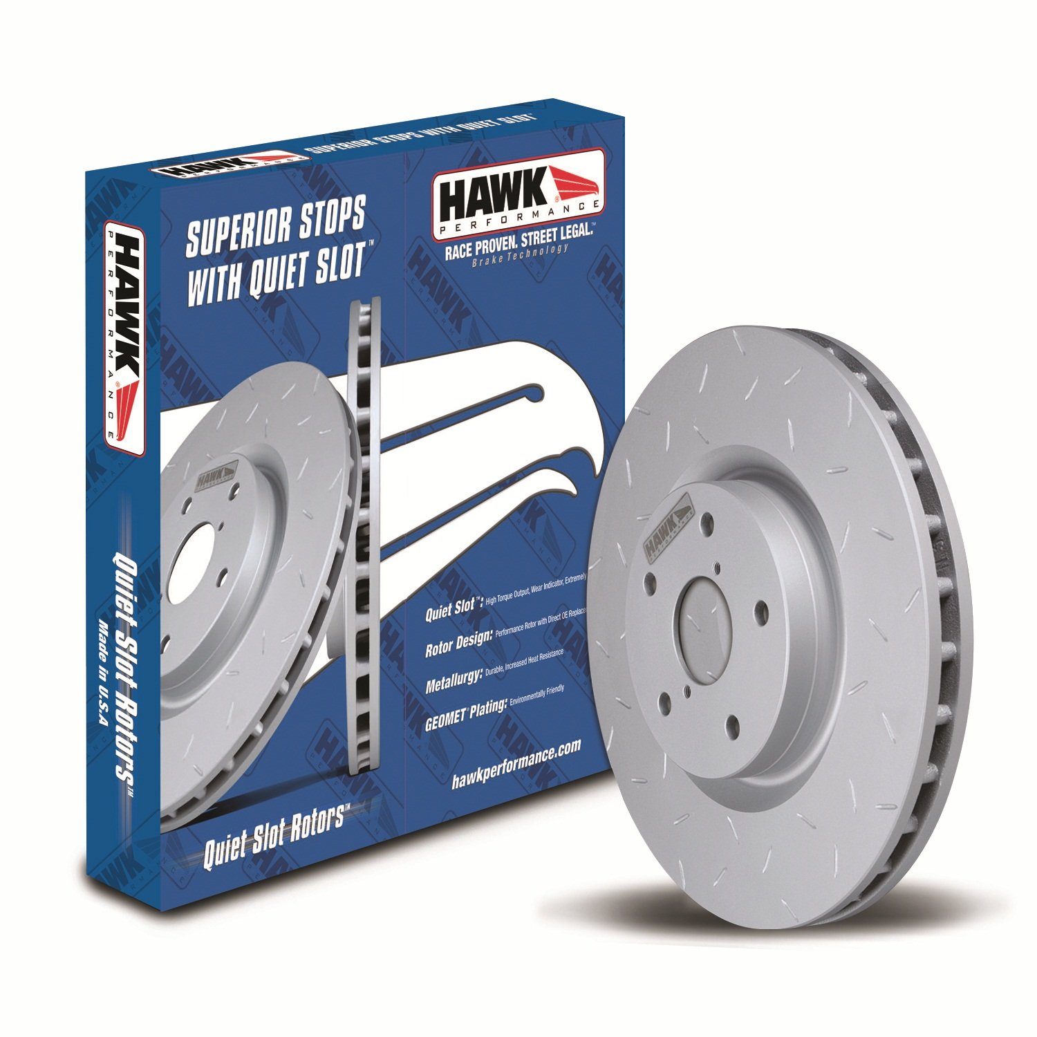 Hawk Performance HUS523 Quiet Slot Brake Rotor Automotive