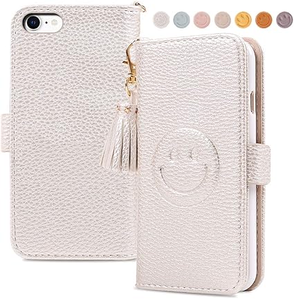 Amazon Co Jp Iphone Se 第2世代 Iphone8 Iphone7 Iphone6 Iphone6s ケース 手帳型 かわいい Iphone8 スマホ ケース 手帳型 プレゼント アイフォン 7 携帯 カバー スマイリー アイフォン6 カバー タッセル ケース お洒落 アイフォン6s ケース 手帳 シンプル 笑顔 Iphone7