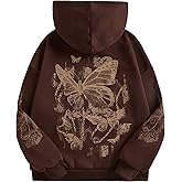 SOLY HUX Women's Graphic Hoodies Heart Print Drawstring Long Sleeve Pocket Sweatshirt Pullover Tops