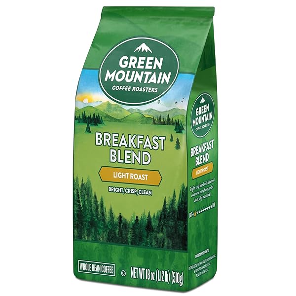 GREEN MOUNTAIN COFFEE ROASTERS BREAKFAST BLEND, WHOLE BEAN COFFEE, BAGGED 18 OZ