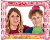 YAAVAAW 50th Birthday Inflatable Selfie Frame Rose Gold Giant Photo Booth Frame view 4