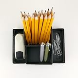 D.RECT Mesh Desk Organiser 4-Compartment Pen Memo Holder Black 103x154x103mm view 6