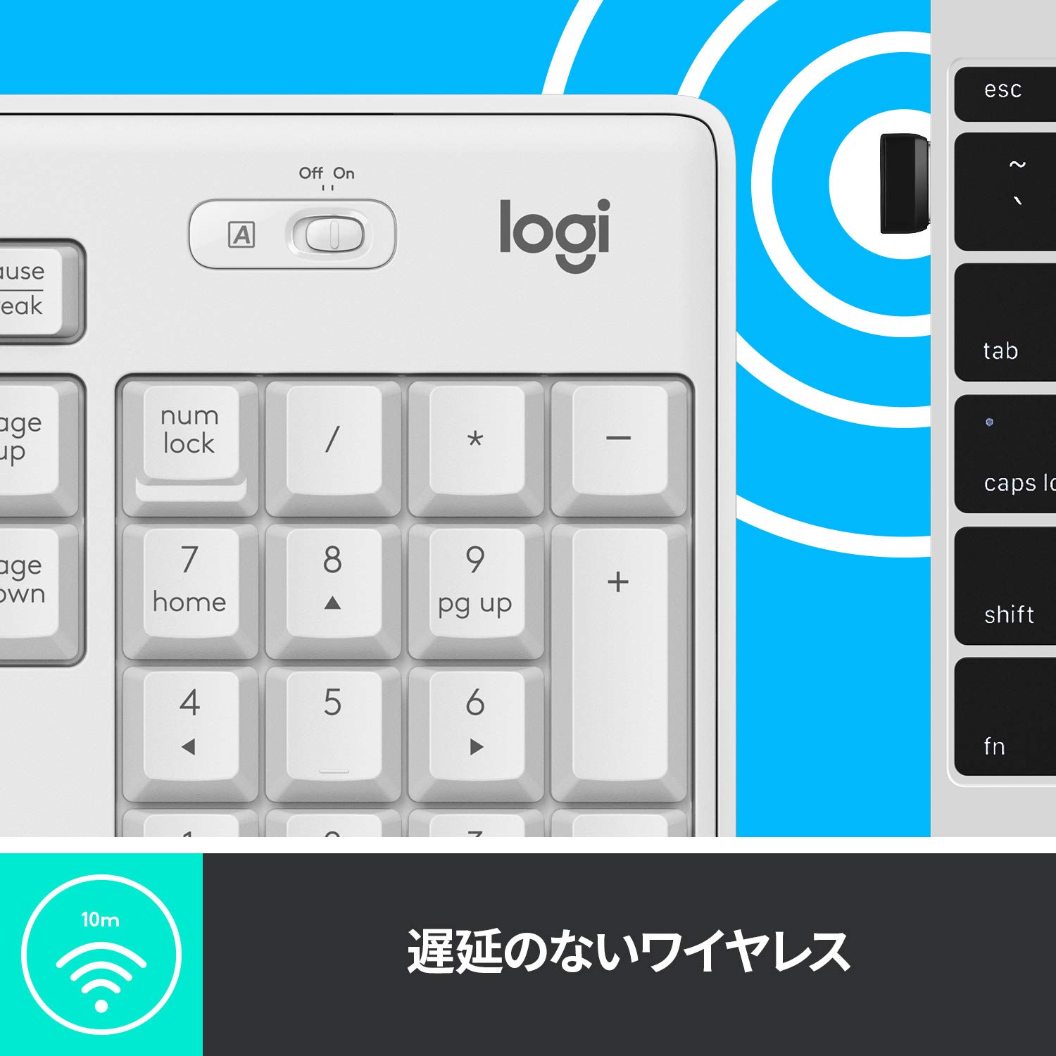 Logicool K295OW Wireless Keyboard, Quiet, Water resistant, Wireless, Unifying USD Receiver, Windows, Chrome, Off-White, Made in Japan (Japanese keyboard layout)