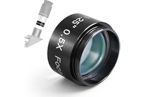 Astromania 0.5X Reducer for Telescopes - 1.25" Filter Thread - Reduces Focal Length for Visual & Photographic Use - Beginner/