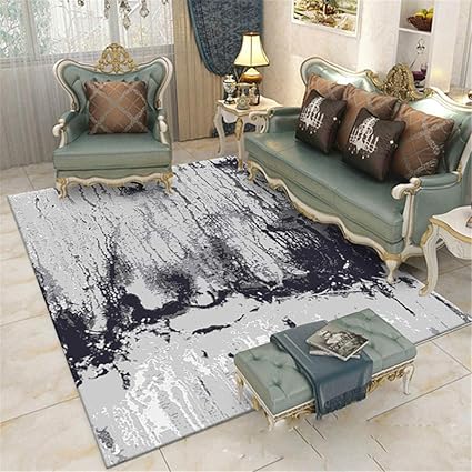 Tapis De Séjour Tapis De Sol Gris Abstrait Résumé Tapis De