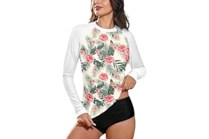 BesserBay Women UPF 50+ Color Block Long Sleeve Rashguard Top
