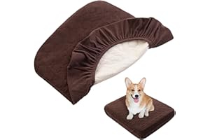 Nanbowang Waterproof Dog Bed Replacement, Washable Pet Pillow Cover Quilted, Lovely Puppy Bed for Dog/Cat - 16x25 Brown