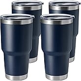 HASLE OUTFITTERS 30oz Stainless Steel Tumbler, Double Wall Vacuum Insulated Travel Mug Tumbler, Durable Insulated Coffee Mug, Gift Box Set (Navy, 4)