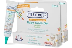 Dr. Talbot's Baby Tooth Gel for Sore Gums, Naturally Inspired, 2 Pack, Each 0.53 oz, benzocaine Free, Belladonna Free