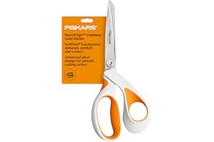 Fiskars RazorEdge Fabric Scissors - 8" Heavy Duty Fabric Shears with SoftGrip Ergonomic Handle, Premier Grade Stainless Steel