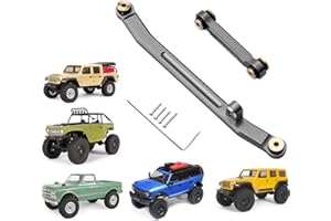 GoHobby Aluminum Steering Rod Links Set High Tightening Linkage for Axial SCX24 Gladiator Deadbolt C10 Bronco JLU B17 1/24 RC Crawler Upgrades