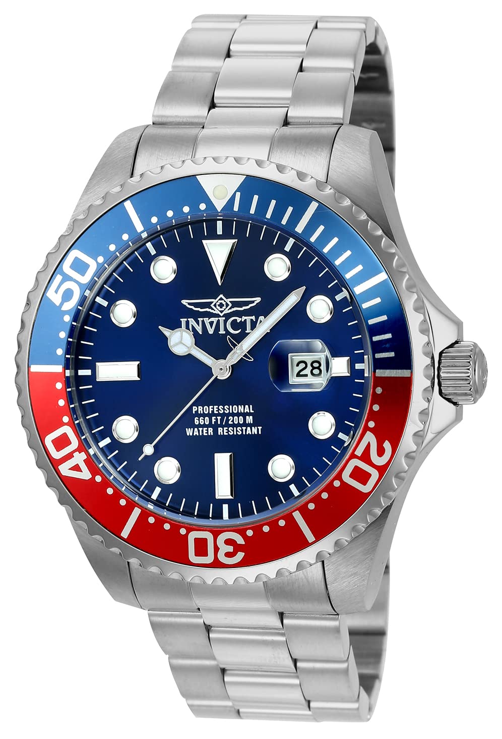 Invicta Pro Diver 22823 Men's Watch - Waterproof - Analogue - Quartz Movement - stainless steel with Blue dial - 47mm