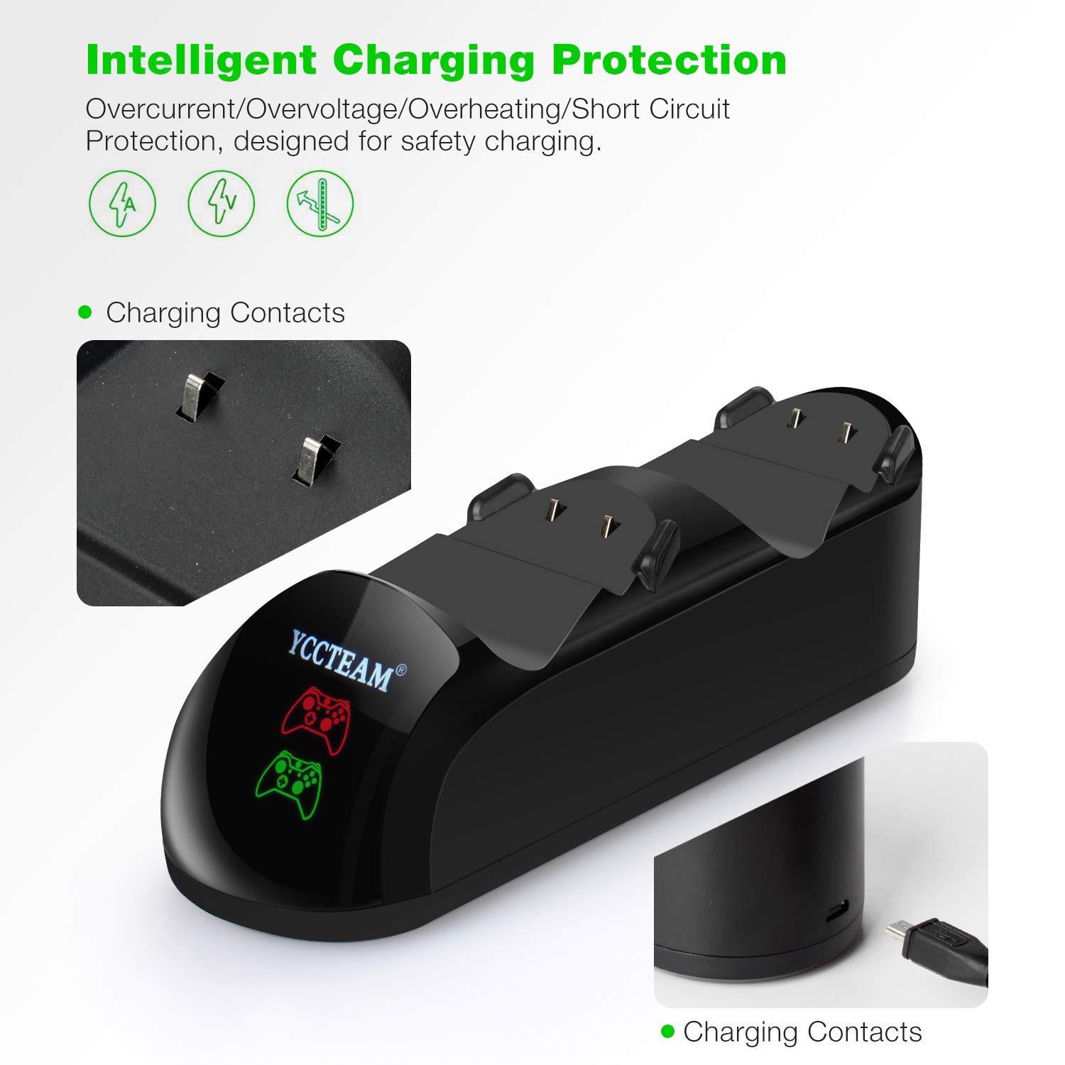 Xbox One/Xbox One S/Xbox One X Controller Charger, Xbox One Twin Charging Docking Station with 2 x Rechargeable Battery Packs for Xbox Wireless Controller (Not for Elite Controller)