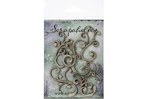 PDTXCLS Scrapaholic Laser Cut Chipboard 1.8mm Thick-Flourish Bits, 6/Pkg, 1.25"X2"