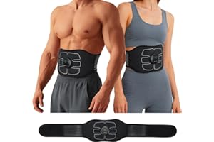TENS & EMS Massager Belt, Abs Muscle Stimulator, Ab Trainer Belt for Abdomen, Portable Fitness Workout Equipment for Abdomen
