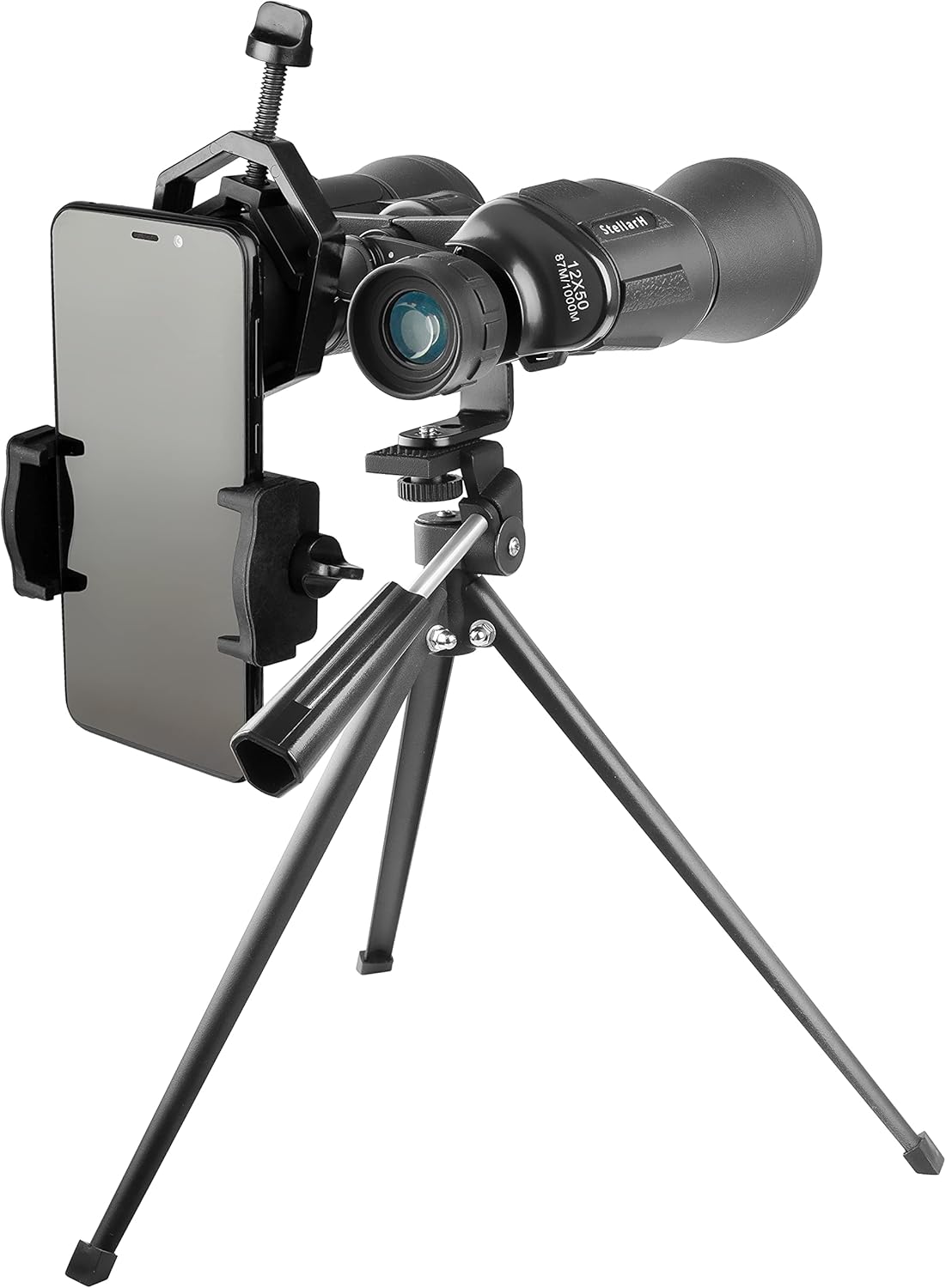 12x50 HD Full Size Binoculars for Adults with Photography Kit - Smartphone Adapter Universal Tripod Carrying Bag & Strap for Bird Watching Hunting Stargazing Sporting & Sightseeing : Camera & Photo