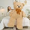 MorisMos Giant Teddy Bear 5ft Stuffed Animal for Girlfriend,Human Size Cuddly Teddy Bear Toy for Valentine, Jumbo Brown Stuffed Bear Plush 59 inch,Xmas Gifts for Women Kids Baby Shower Decor