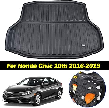 Amazon Com Xukey For Honda Civic Sedan 2016 2019 Cargo Liner Boot Rear Trunk Mat Tray Floor Carpet Luggage Tray Mud Kick Pad Tailored Automotive
