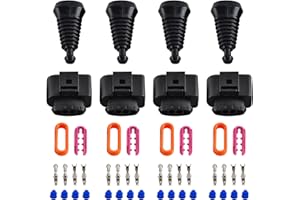 Bevinsee 4pcs Ignition Coil Plug Connector Repair Kit Compatible with Audi A4 A6 A8, Compatible with Volkswagen Golf Jetta Passat Polo Harness plug 1J0998724 8K0973724 1J0973724
