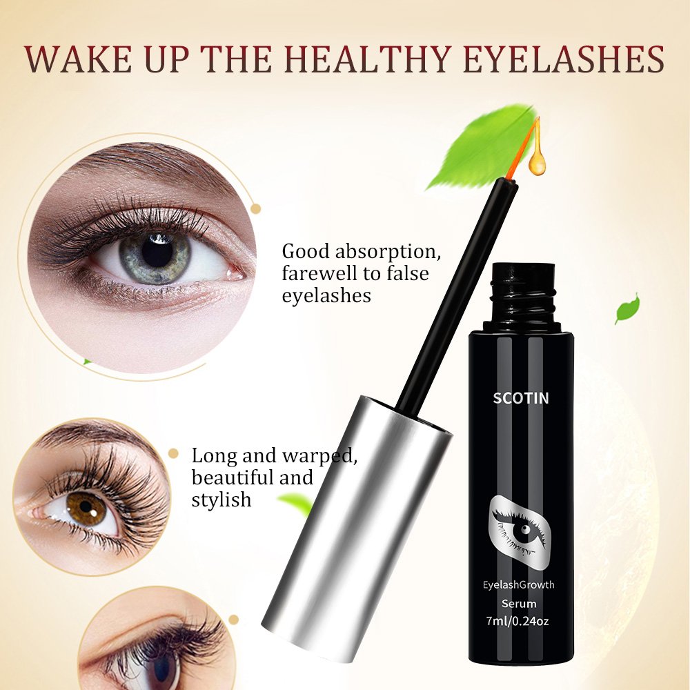 Super Bushy Eyelash Growth Serum, Carbon Black Makeup Full Soft Washable Mascara (7ml/0.24oz)
