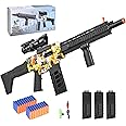 Realistic Toy Gun for Nerf Guns Darts - with 100 Soft Foam Bullets 3 Magazines, Electric Foam Blaster Semi-Auto Sniper Rifle Toy Gun with Scope for Boys 8-12 Age, Birthday Gifts for Kids and Adults