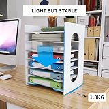 PUNCIA 7 Tiers Paper Tray A4 Desk Organizer White Filing Holder Office view 5