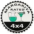 Margarita Badge Rated Car Emblem, 4 x 4 Metal Automotive Badge 3D Metal Car Badges Emblems Round Emblem DecalsBadge Decals Stickers Compatible with Jeep Wrangler Vehicles Trucks