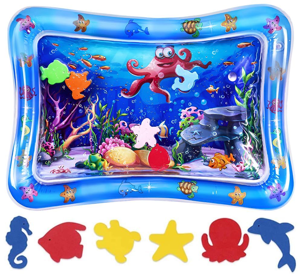 Sinwind Kid Inflatable Tummy Time Water Play Mat Toys for Babies Early Development Activity CentersToy for Baby's Stimulation Growth