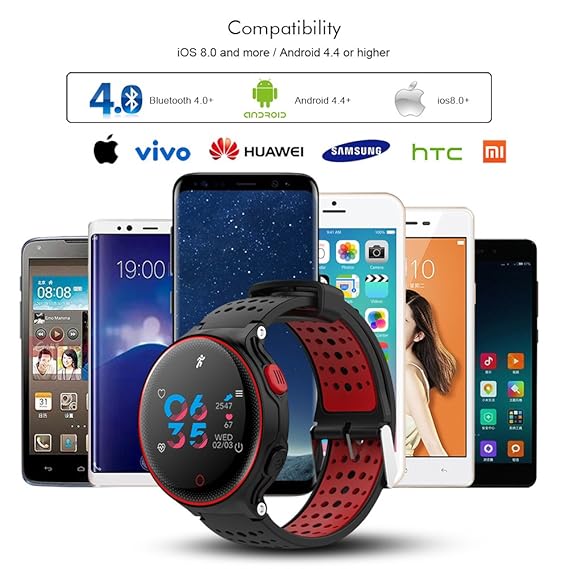 Pasaki - Reloj inteligente con Bluetooth, pantalla de color de 1 ...