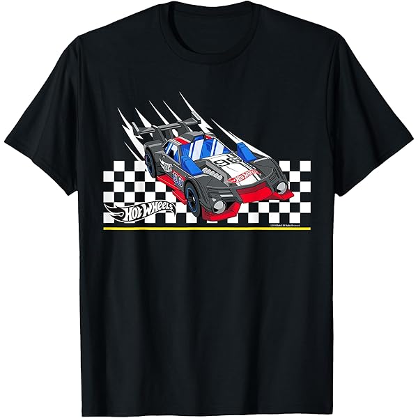 Amazon.com: Womens Hot Wheels - Checkered V-Neck T-Shirt