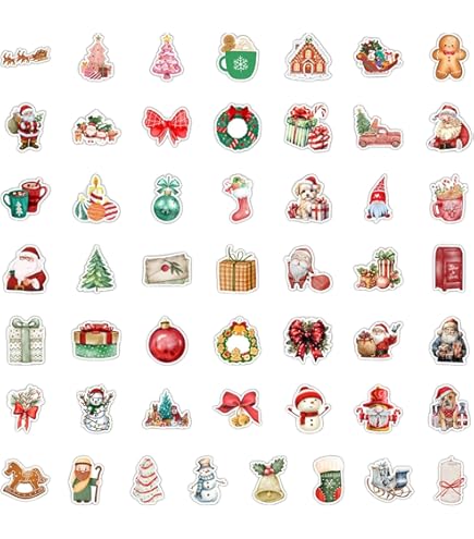 150 Pegatinas Navideñas De Vinilo - Impermeables, Reutilizables, Para Scrapbooking Y Tarjetas