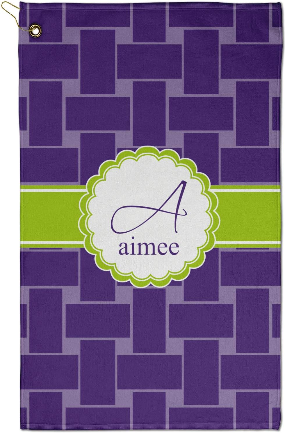 YouCustomizeIt Waffle Weave Golf Towel - Full Print - Small w/Name and Initial