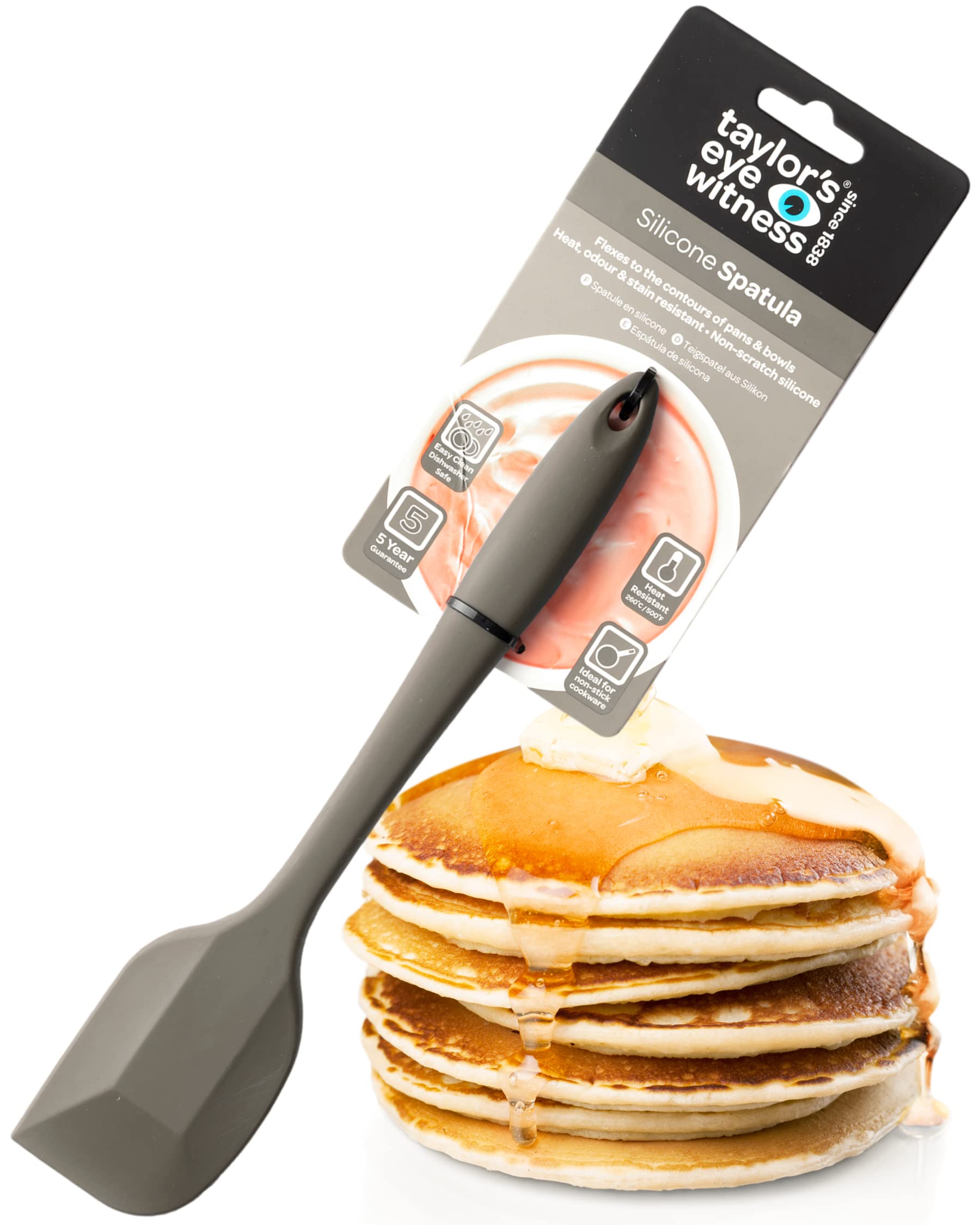 Taylors Eye Witness Large Silicone Spatula, Grey – Heat Resistant, Flexible, Dishwasher Safe, 27cm