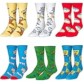 Crazy Socks - Classic Cartoons 6 Pack - Garfield, Popeye, TMNT, Rugrats, SpongeBob