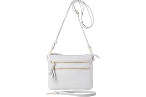 B BRENTANO Vegan Mini Multi-Zipper Crossbody Handbag Purse with Tassel Accents