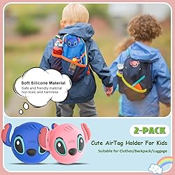[2 Pack] Kids AirTag Holder with Safety