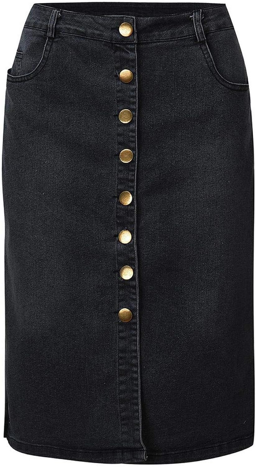 black short jean skirt