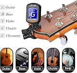 MOREYES Capo with Tuner for Acoustic/Electric Guitar, Bass, Ukulele, Wood Picks view 3