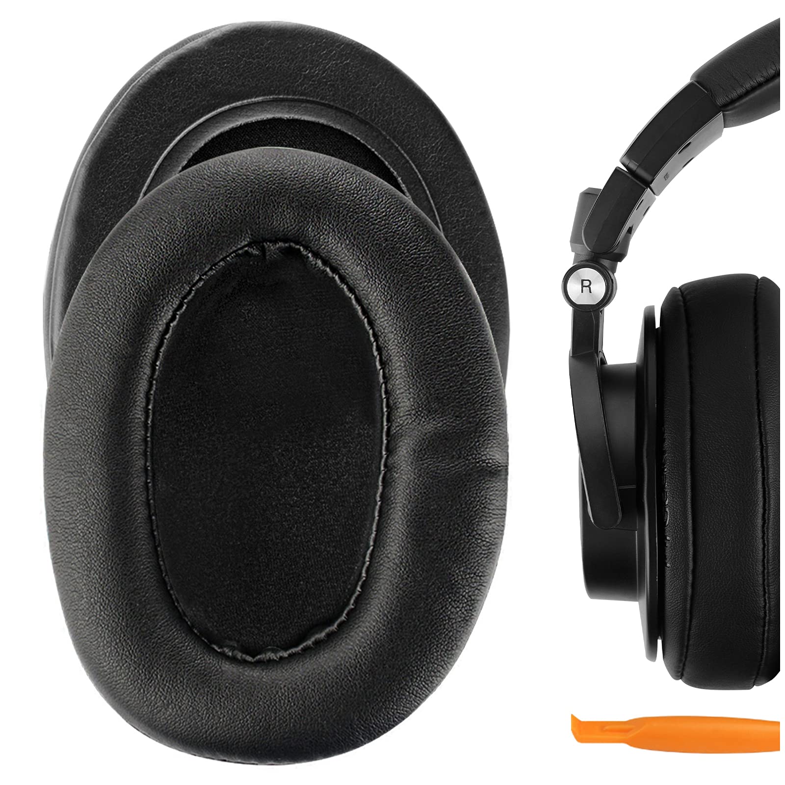 Geekria PRO Extra Thick Replacement Ear Pads for Audio-Technica ATH-M50X/ M50xBT2/ M60X/ M40X/ M30X/ M20X/ M10X Headphones Ear Cushions, Repair Parts (Black)