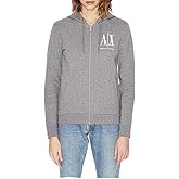 Armani Exchange womens Icon Logo Zip-up Hoodie Sweatshirt