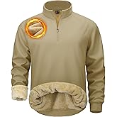 MAGCOMSEN Men's Quarter Zip Pullover Heavyweight Sherpa Lined Sweatshirt Warm Fleece 1/4 Pullover Winter Golf Casual
