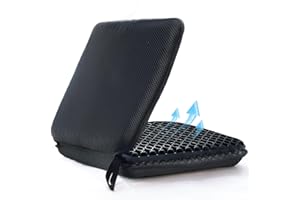 RARIRO Portable Gel Seat Cushion, Up to 20.5" Foldable Travel Cushion for Home, Office Chair, Bleacher, Folding Egg Gel Pads for Stadium, Travel, Camping, Chair Pads for Pressure Relief[Black]