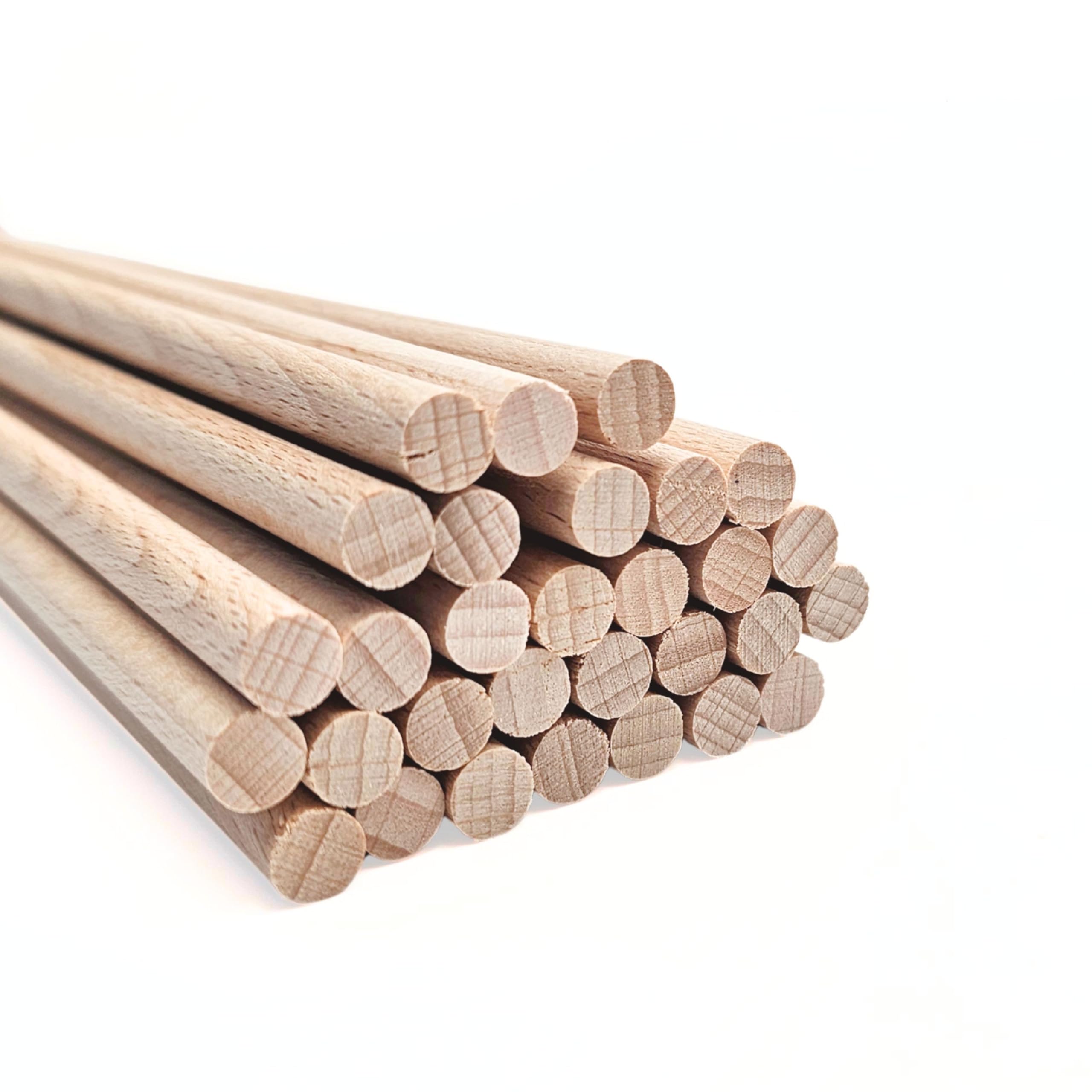JOWE 30 pcs Wooden Dowels in Beech 6mm, Length 100 cm | Round rods in Beech Wood 6 mm Made in Austria — image 1