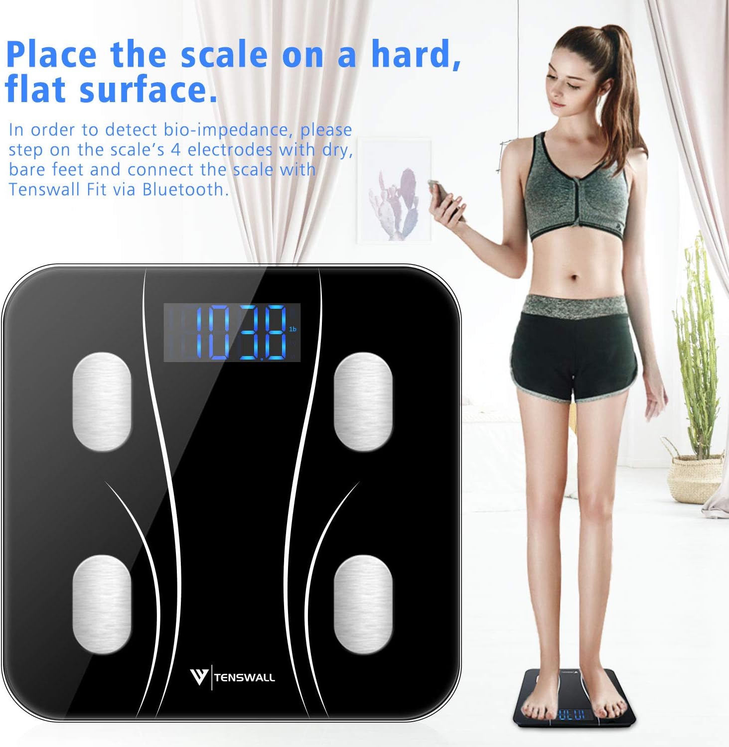 Body Weight Scale, Digital Bathroom Scale Body Composition Monitor Health Analyzer with Smartphone App for Body Weight, Body Fat, Water, BMI, BMR, Muscle Mass 396 lbs: Health & Personal Care