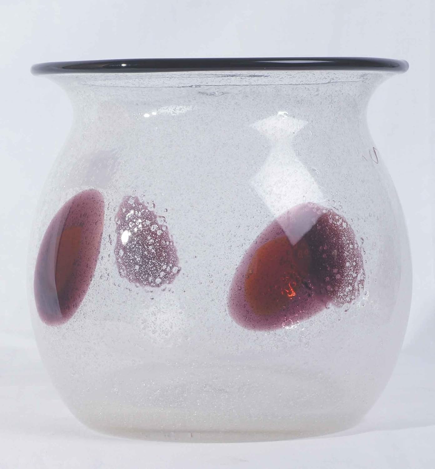 Wide Neck White Frosted Glass Vase With Black Spots (15cm) Amazon.co