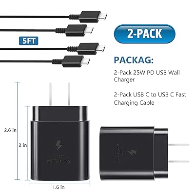 Buy Fast Charger Type C 25w Super Fast Charger Block For Samsung Galaxy S21 S21 Ultra 5g S21plus S Note Ultra Note 10 Plus S Plus S Ultra Note 10 With 5ft Type C Fast Charging Cable 2 Pack