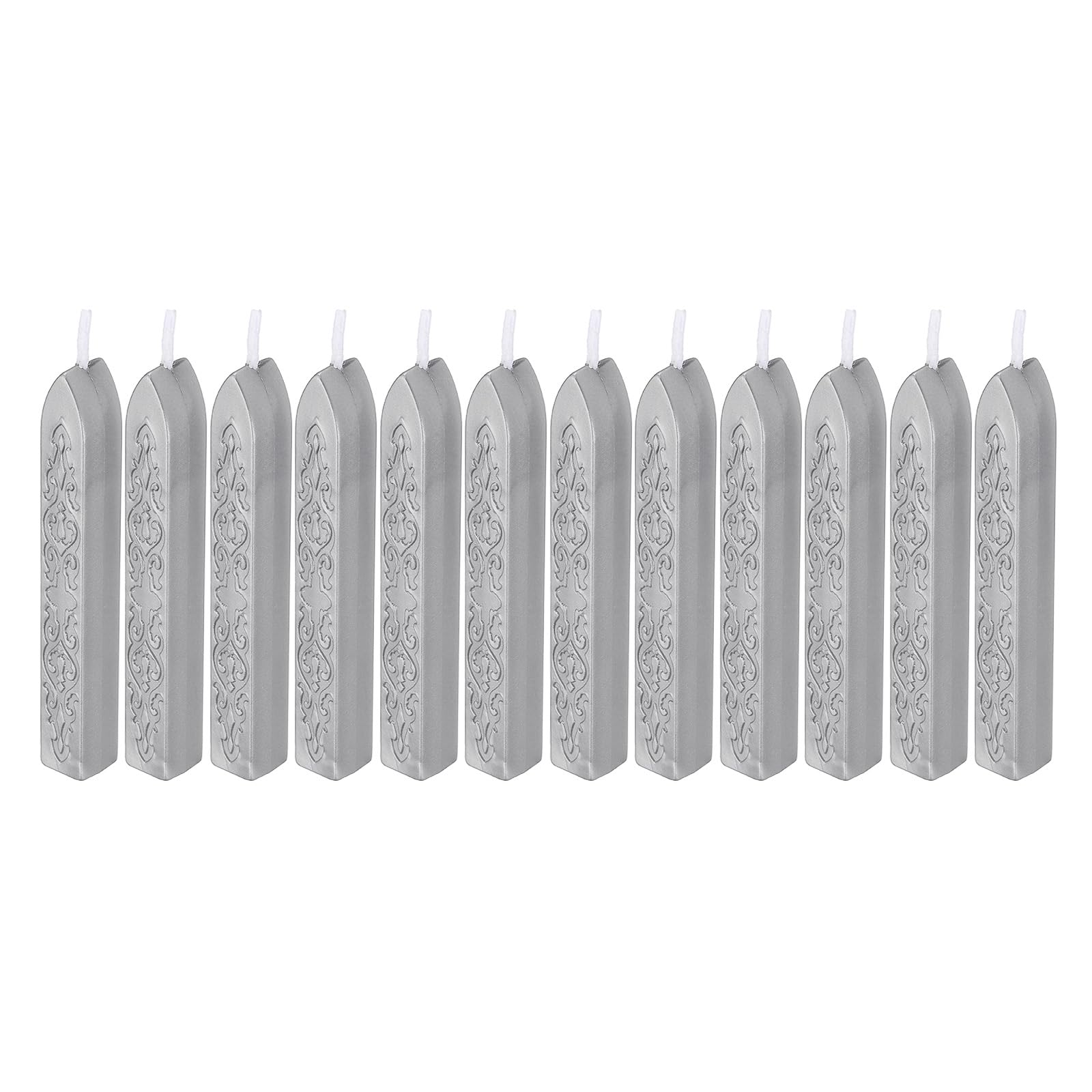 PATIKIL Wax Seal Sticks, 12 Pack Sealing Wax Sticks Sealer for Stamp Seals Letter Wedding Invitation Envelope Craft, Silver